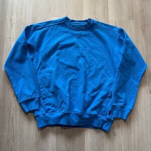 Unless Collective Bright Blue Lux Terry Crewneck Pullover Sweatshirt Sz Large